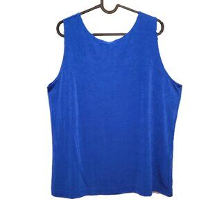 Chico's Travelers Sz 3 XL Tank Top Blue Stretch Acetate Spandex